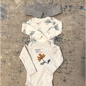 Lot of three Newborn long sleeve onesies